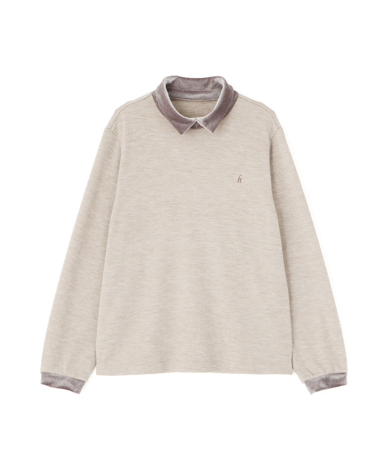 ベロア襟ドッキングプルオーバー