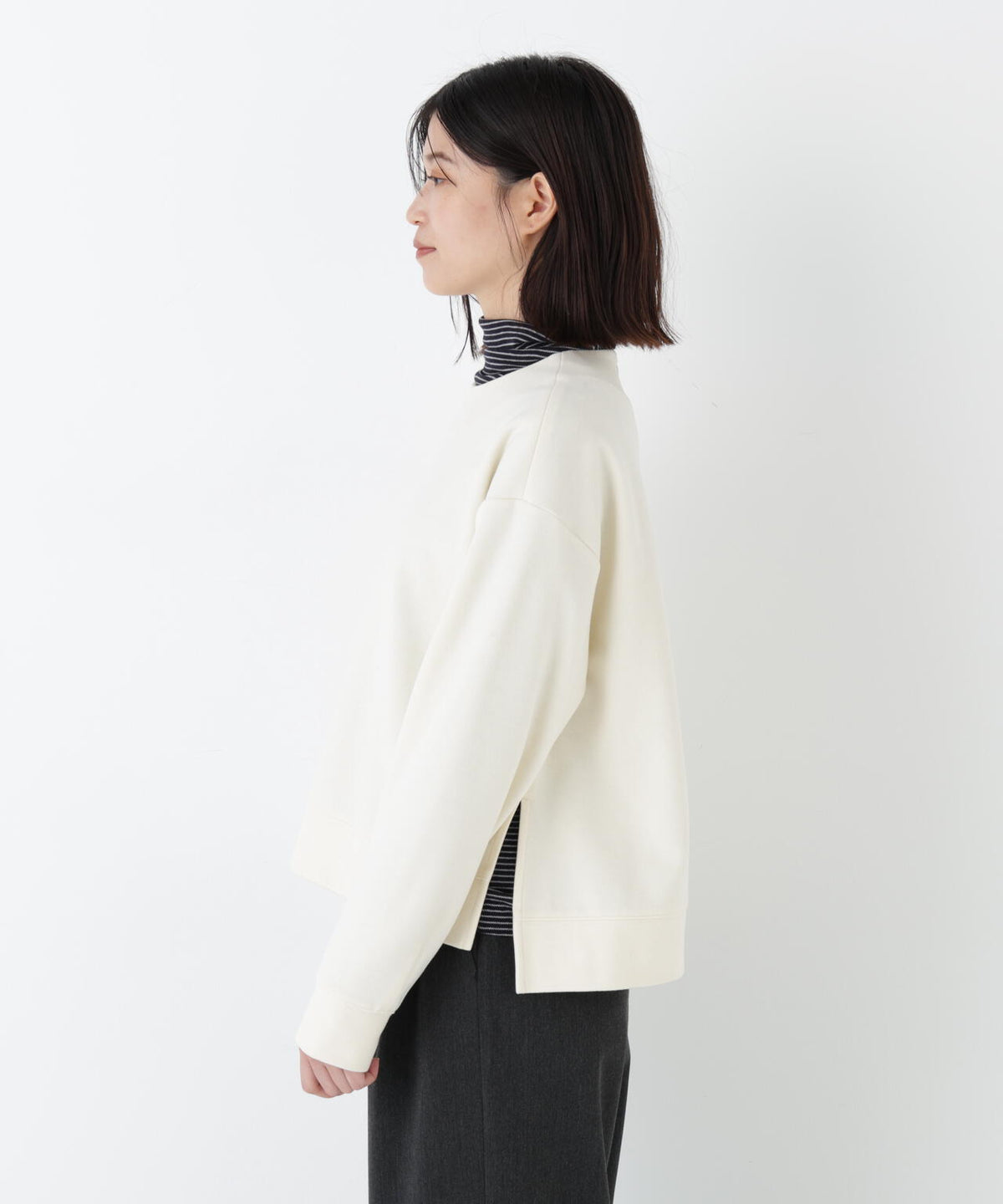 ≪洗える≫ニードルパンチクルーネックプルオーバー