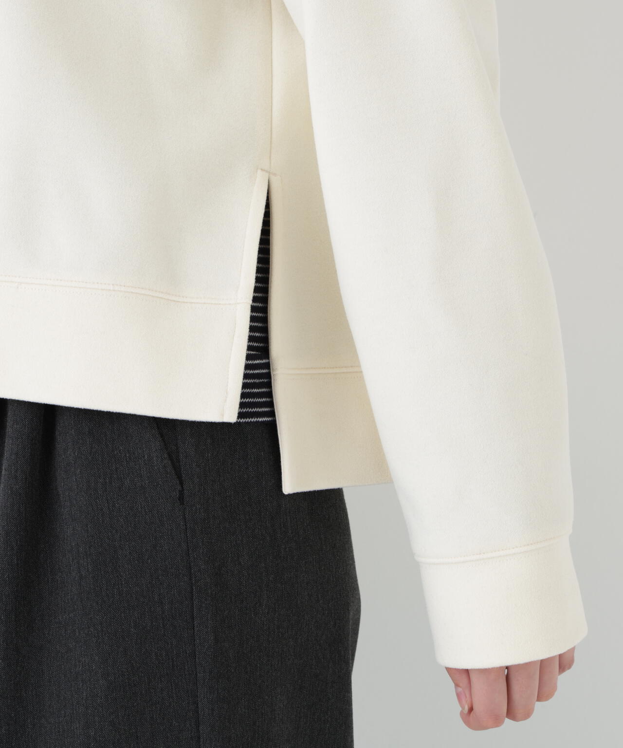 ≪洗える≫ニードルパンチクルーネックプルオーバー