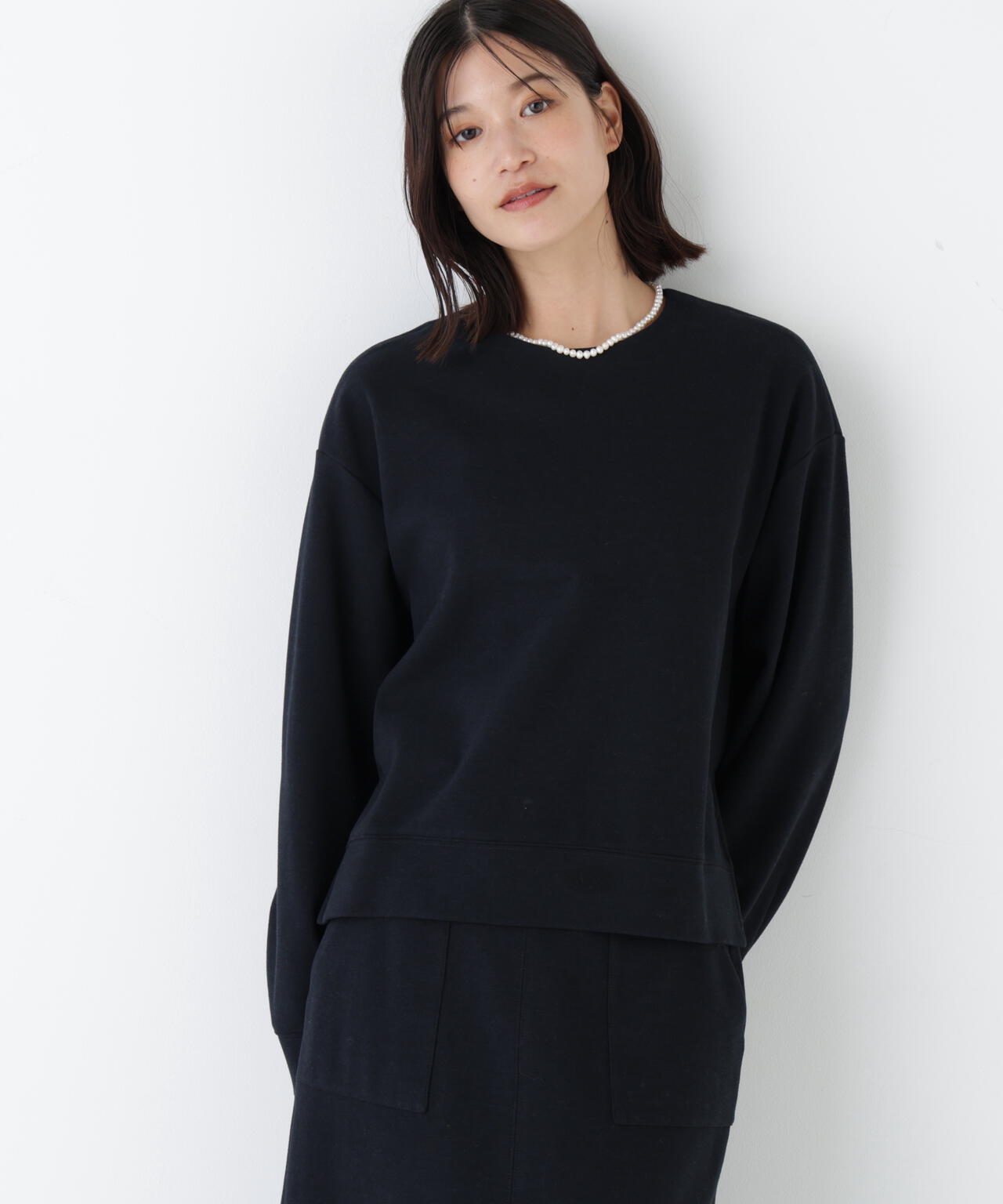 ≪洗える≫ニードルパンチクルーネックプルオーバー