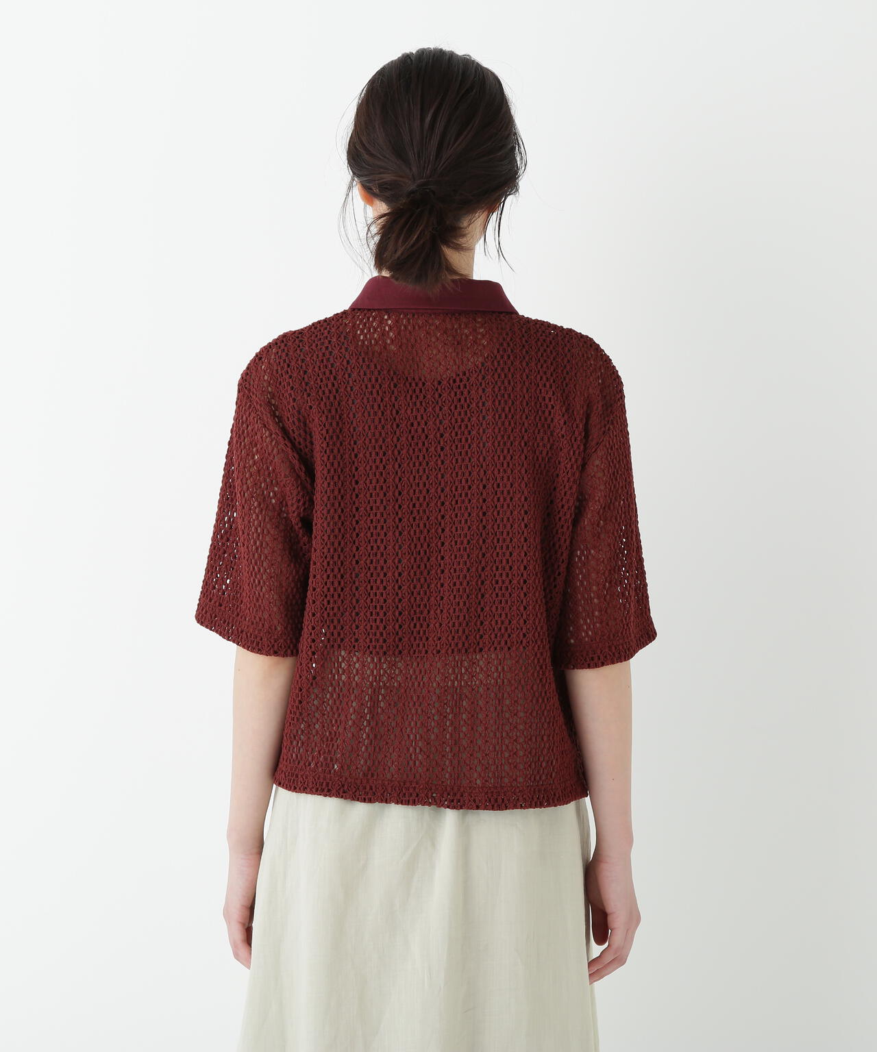 クロッシェレース半袖シャツ