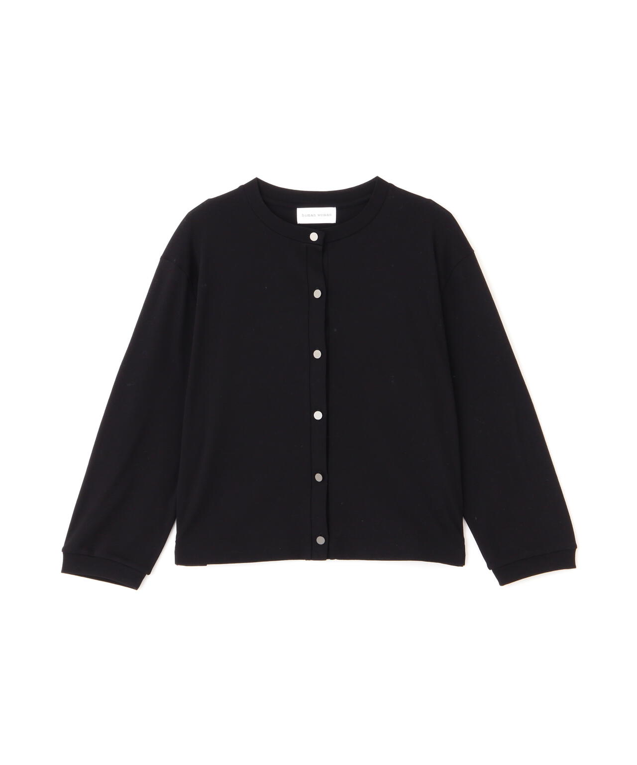 クルーネックフライスカットソーカーディガン