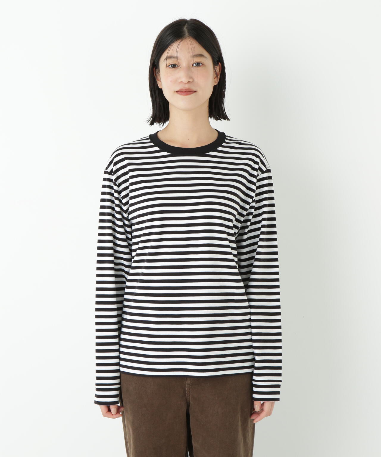 ゼロロックコットンスムースボーダーカットソー