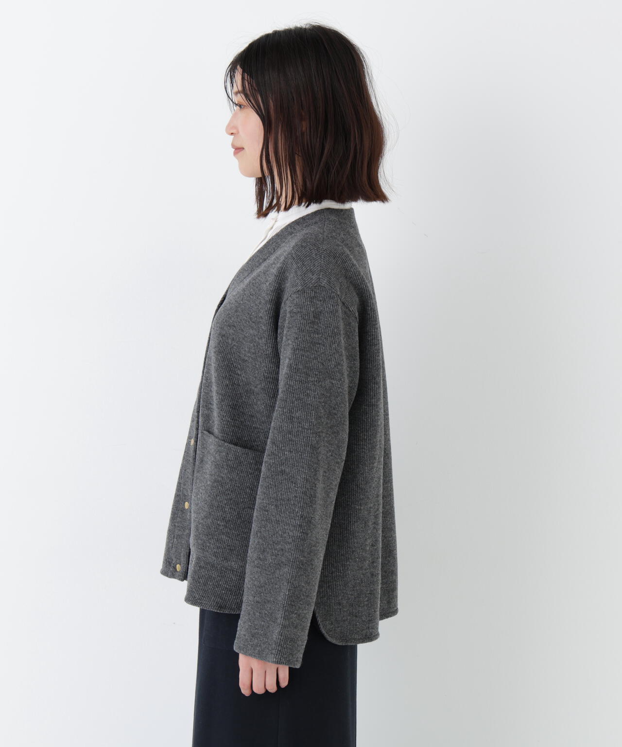クォーターゲージVネックカーディガン