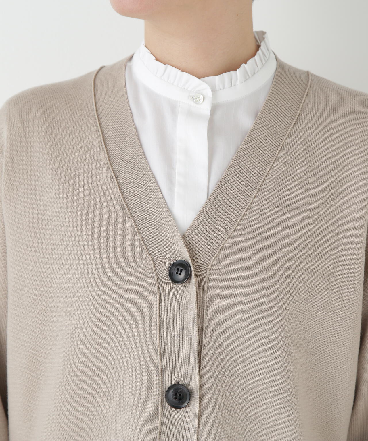 ハイゲージプレーティングVネックカーディガン