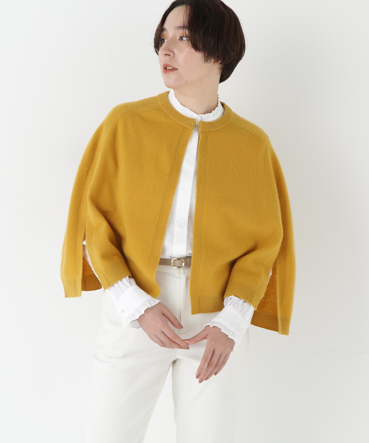 ハイゲージウールケープニット