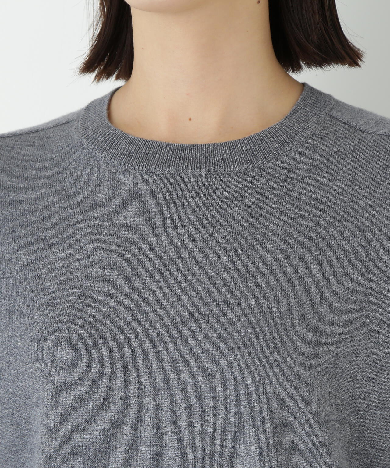 ウールコットンシャツカラーニット