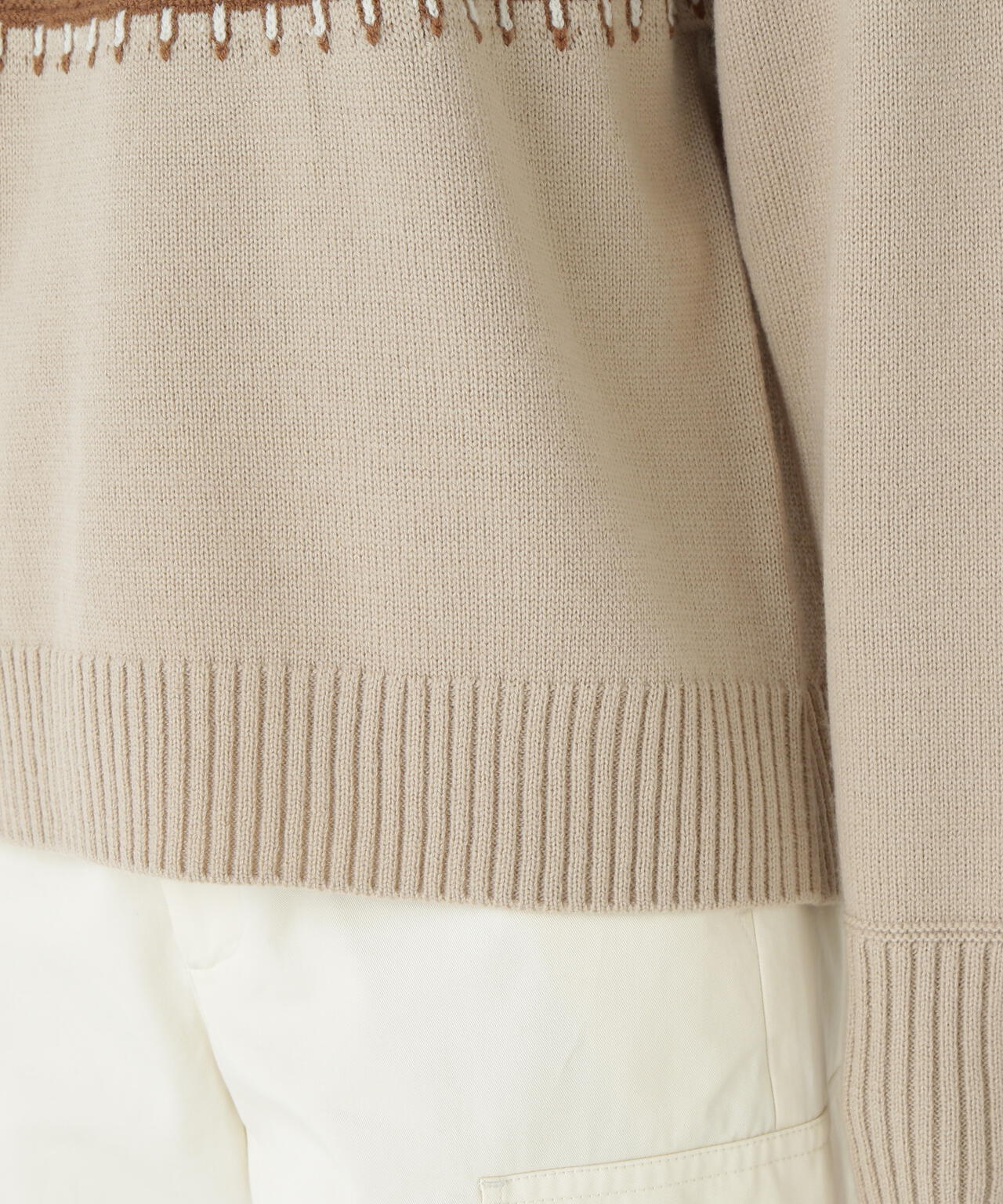 ウールアクリル求心ジャカードプルオーバー