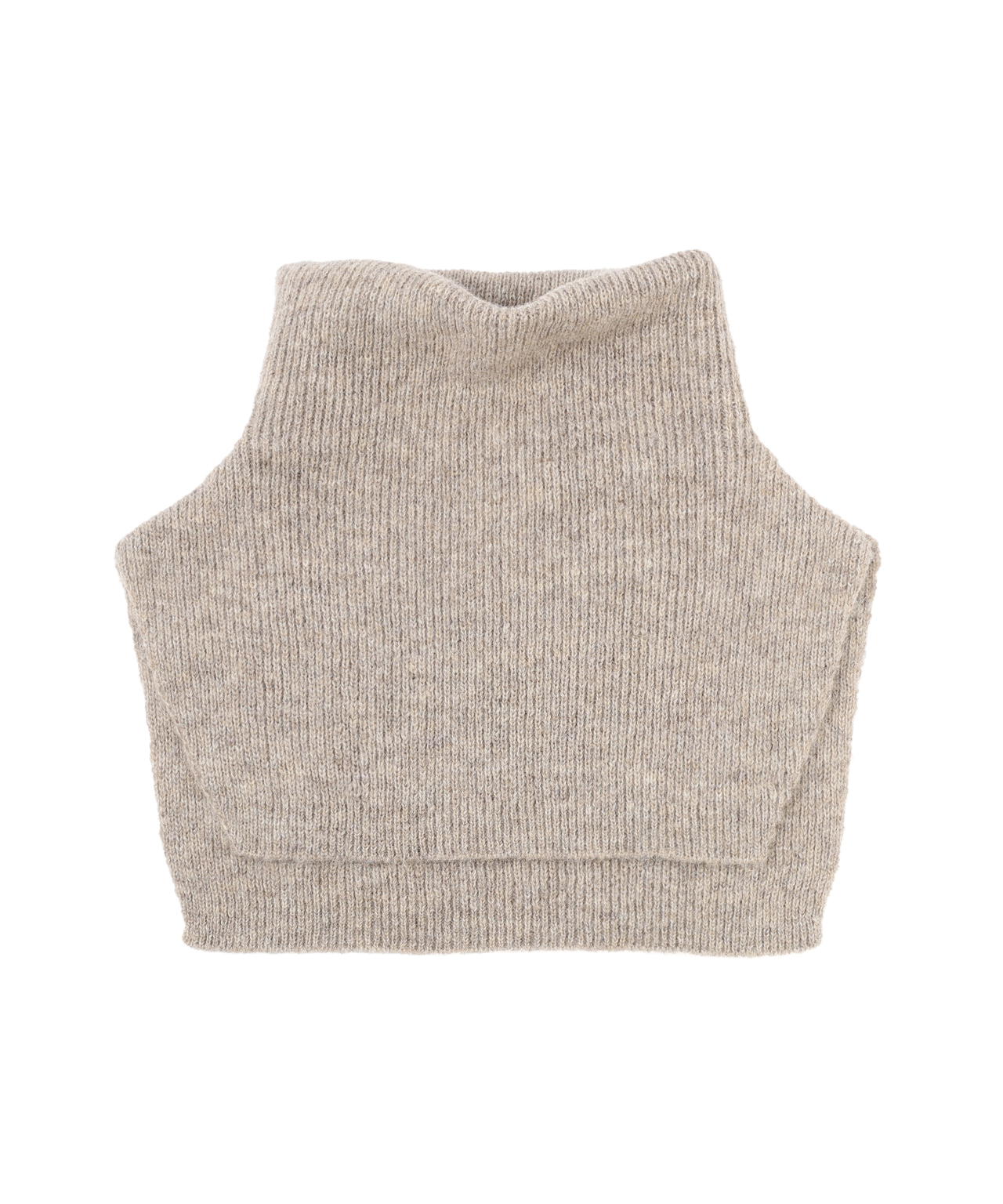 スリットハイネックショートベスト