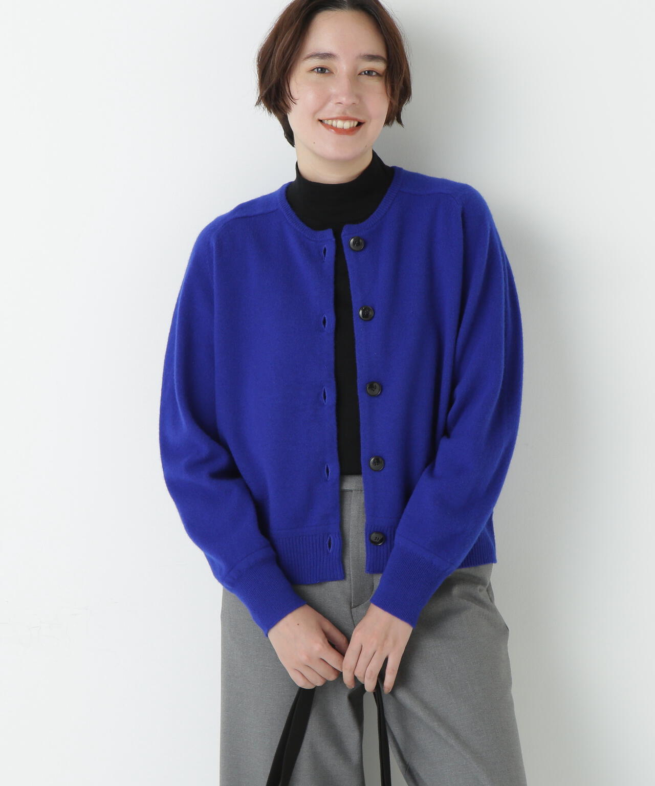 ≪洗える≫ウォッシャブルウールクルーネックカーディガン