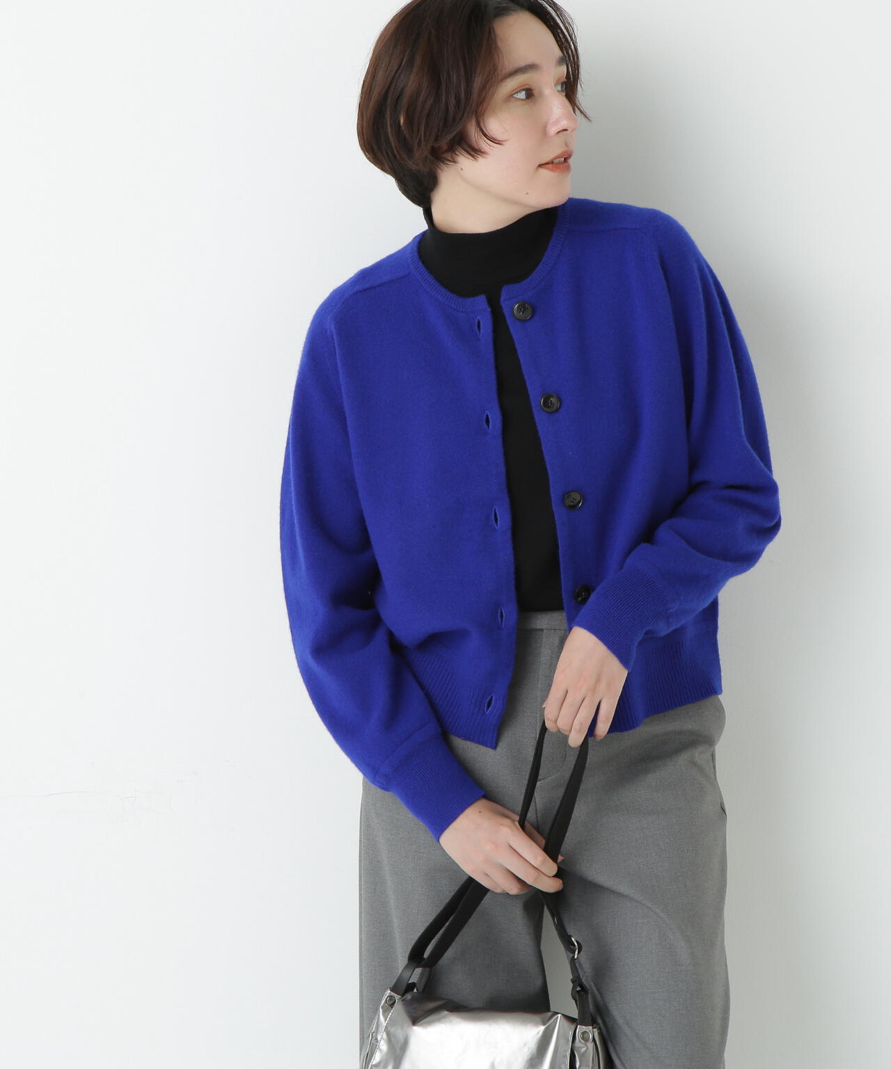 ≪洗える≫ウォッシャブルウールクルーネックカーディガン