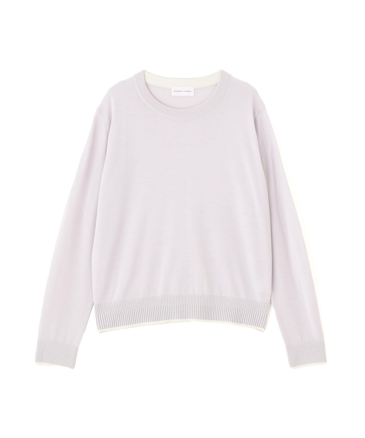 梳毛ライン入りニットプルオーバー