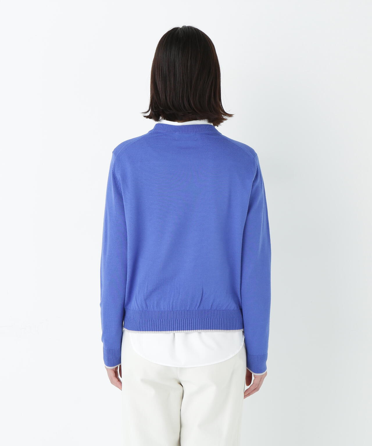 梳毛ライン入りニットプルオーバー