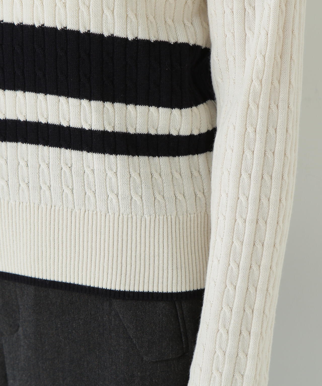 ミニケーブル釦プルオーバー