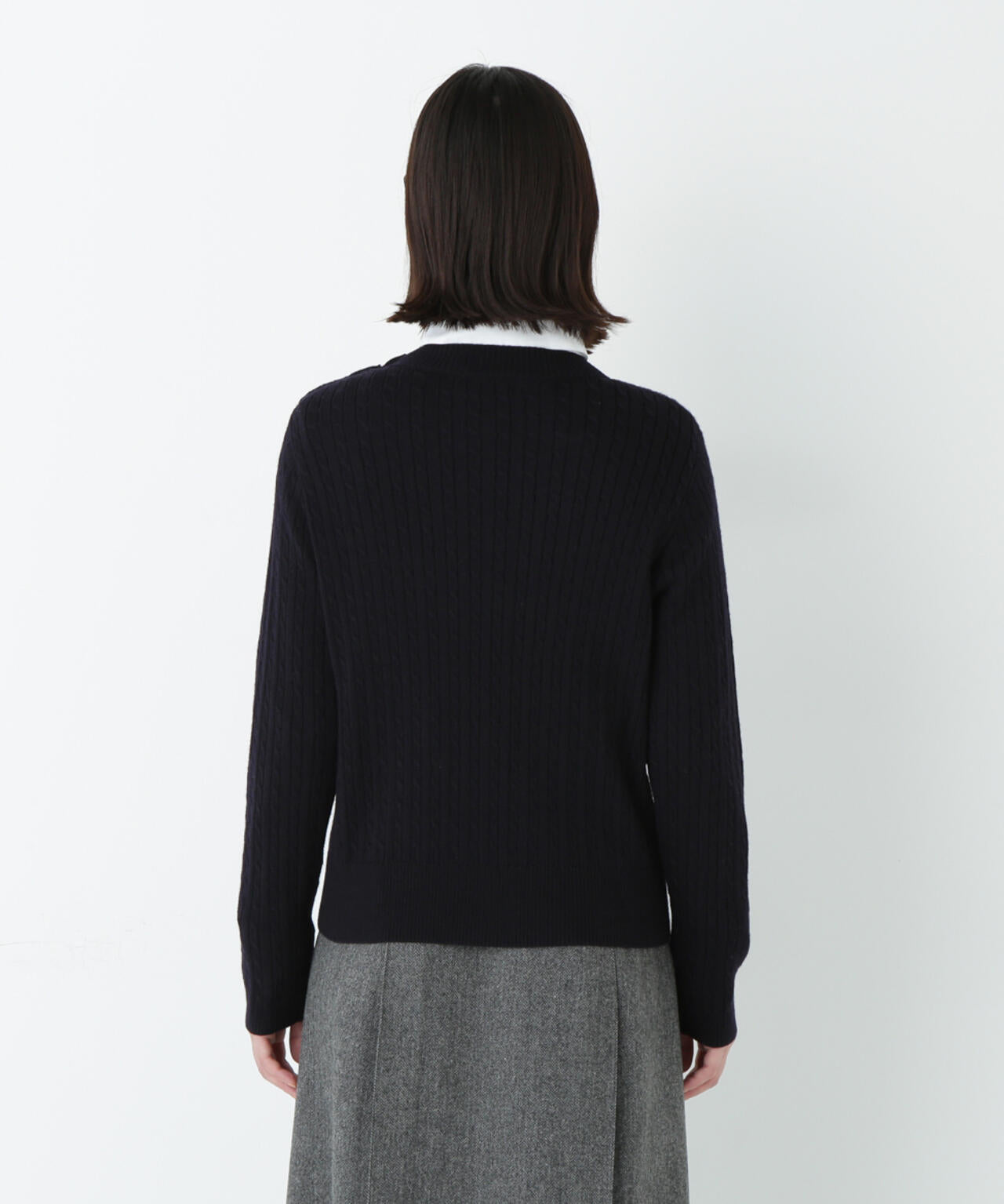 ミニケーブル釦プルオーバー