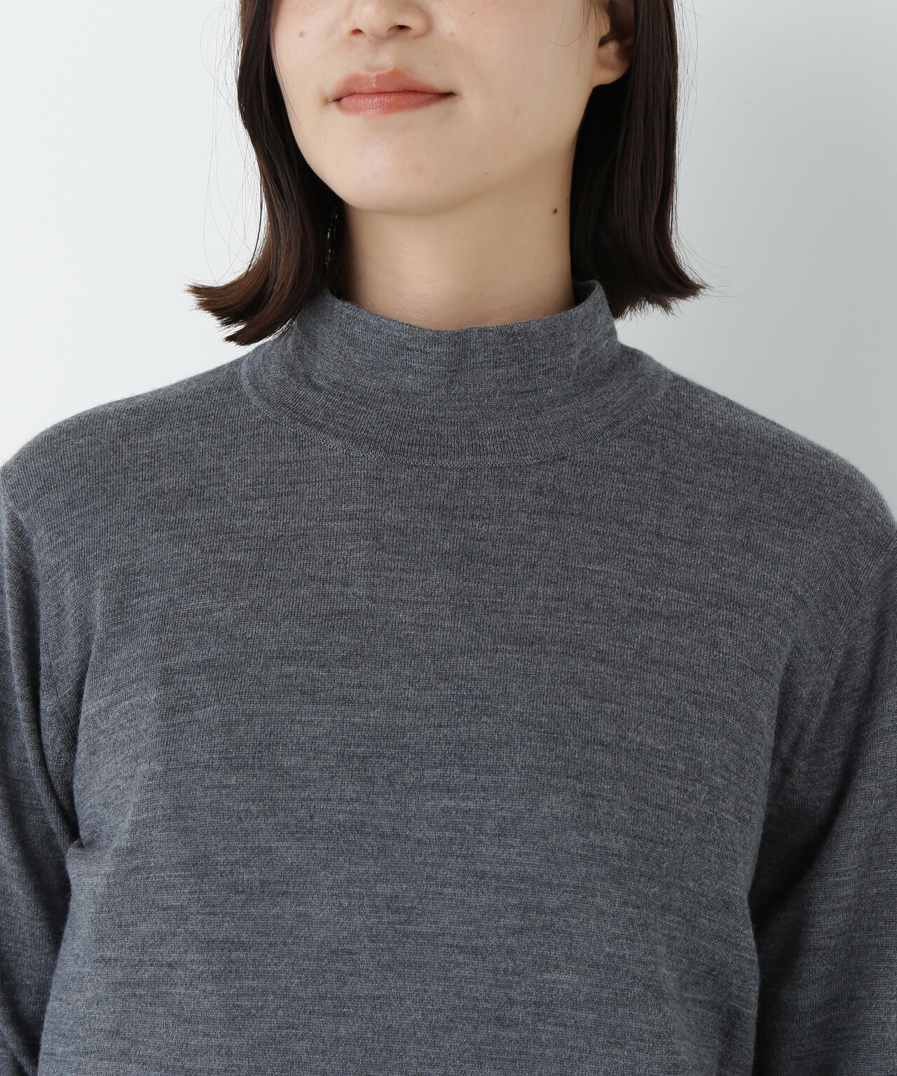 梳毛天竺ハイネックプルオーバー