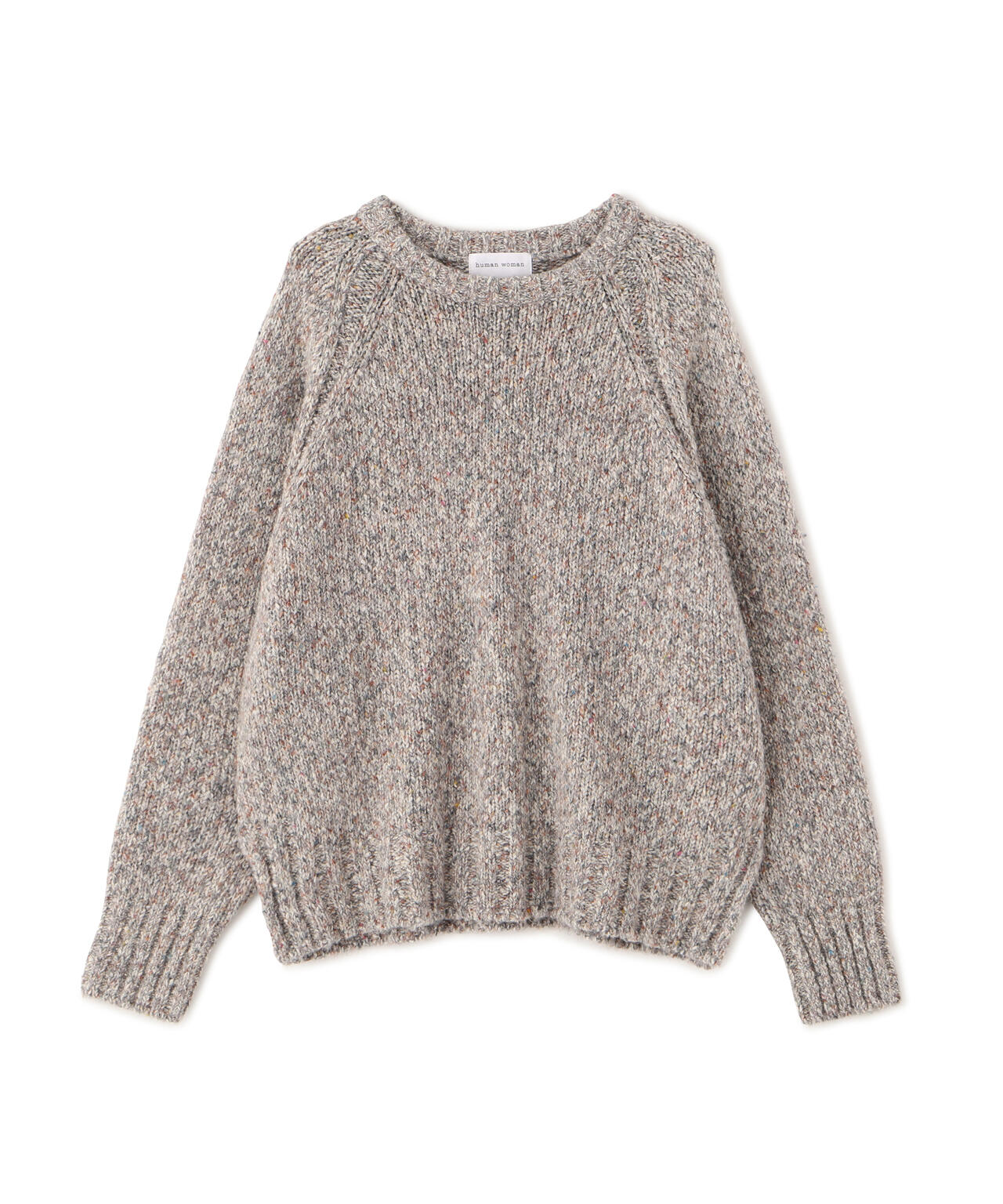 ≪洗える≫MIXヤーンクルーネックラグランプルオーバー