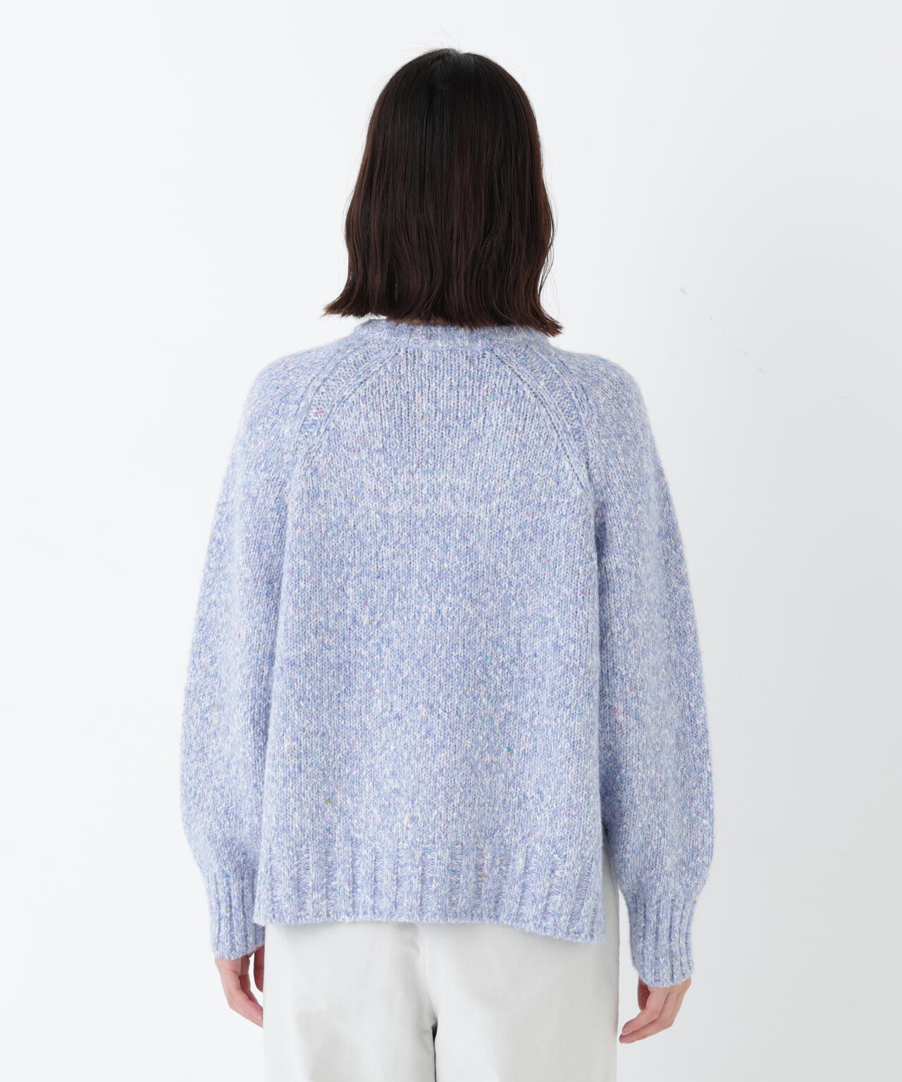 ≪洗える≫MIXヤーンクルーネックラグランプルオーバー