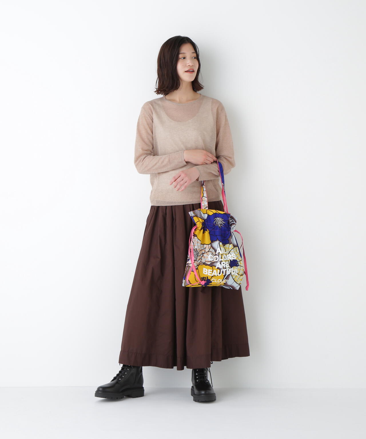 ハイゲージラメクルーネックプルオーバー