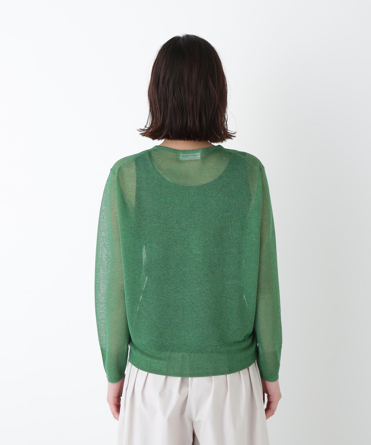 ハイゲージラメクルーネックプルオーバー