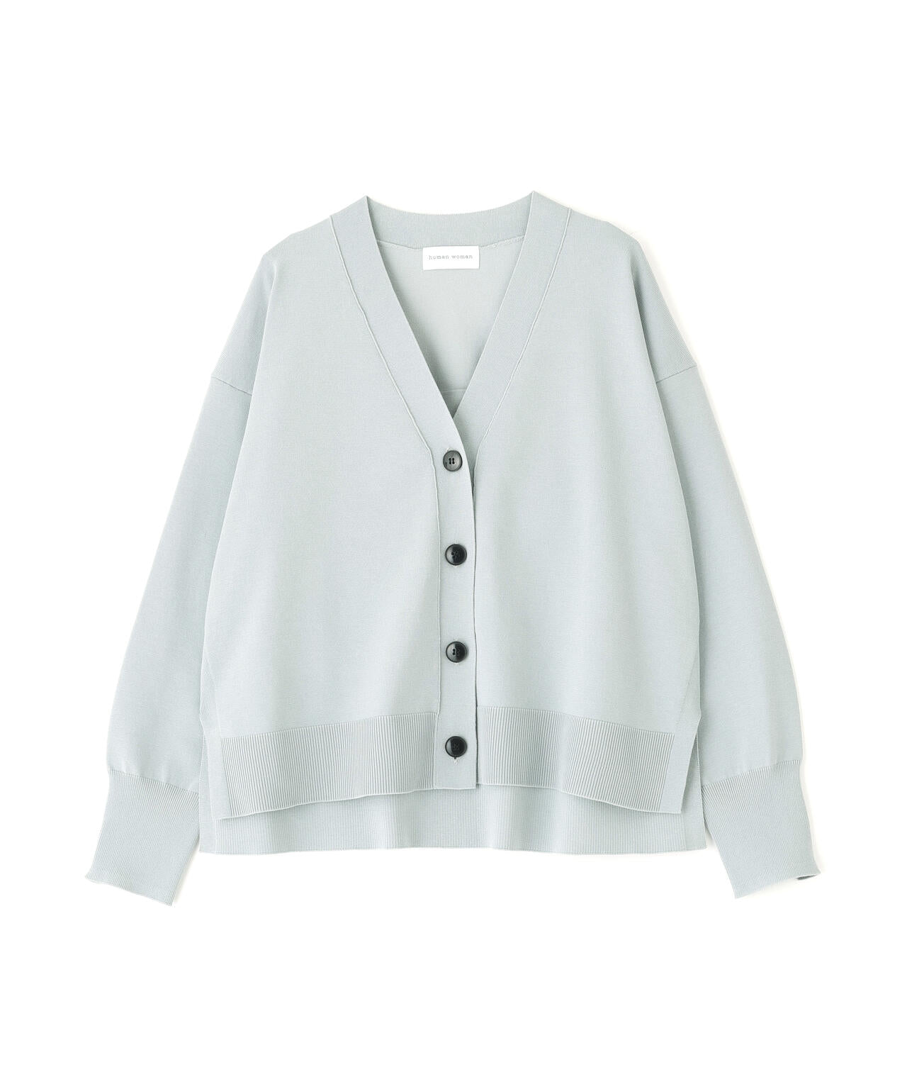 オーガニックコットン混プレーティングカーディガン