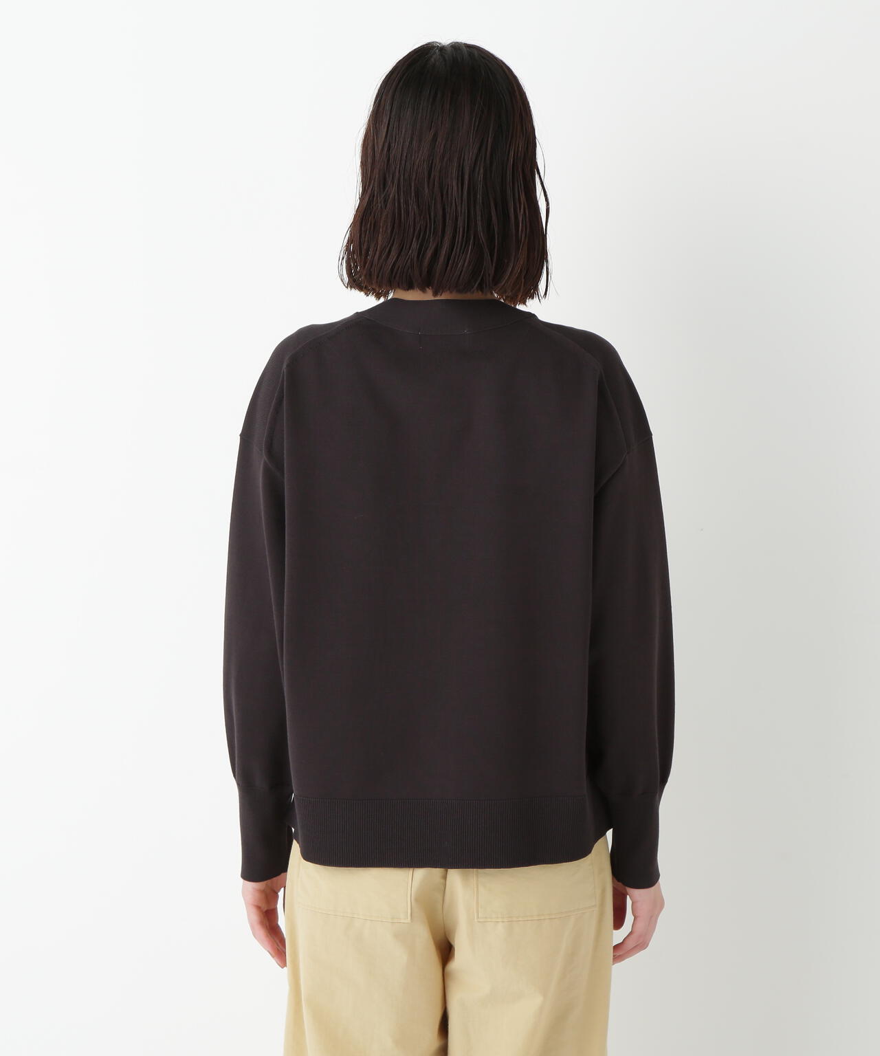 オーガニックコットン混プレーティングカーディガン