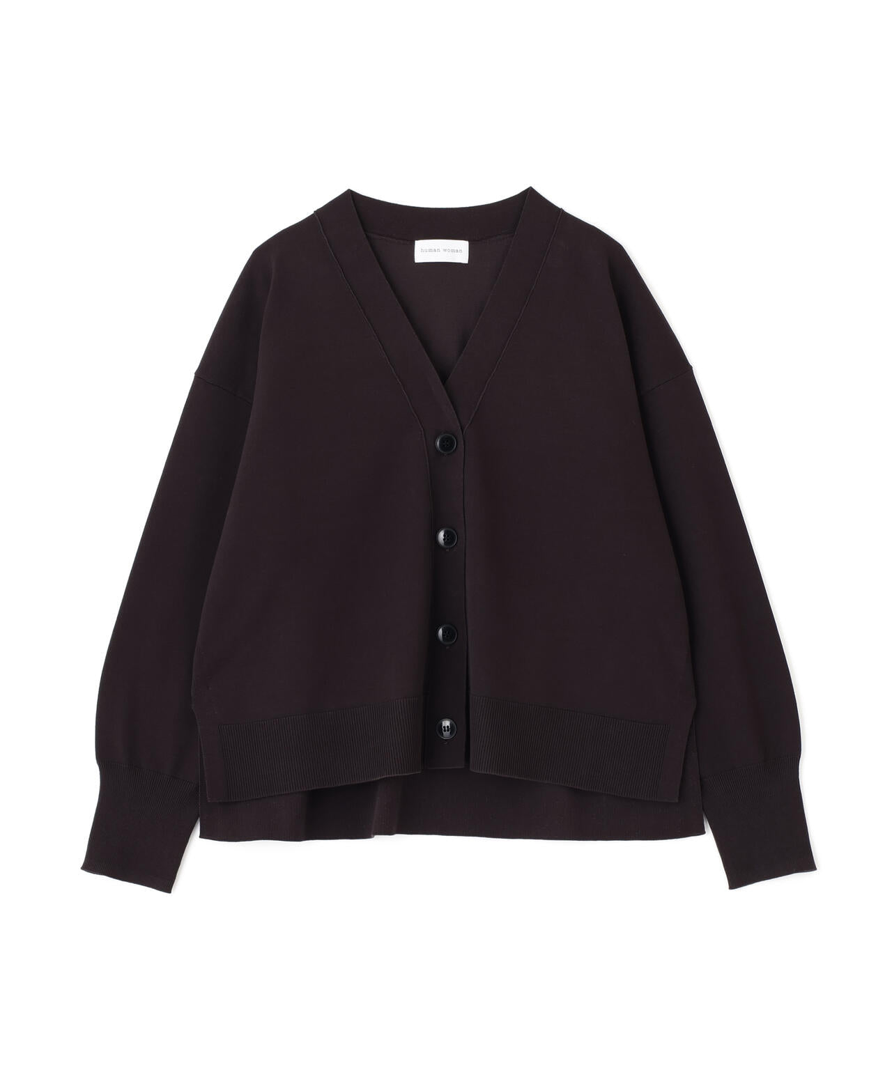 オーガニックコットン混プレーティングカーディガン