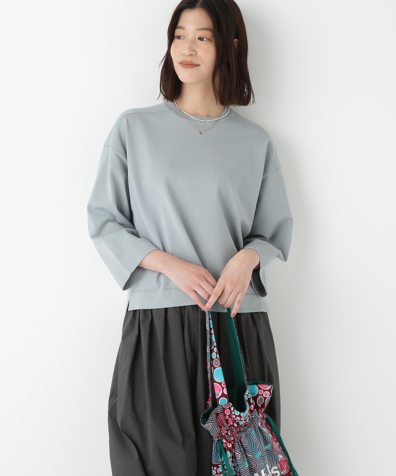 オーガニックコットン混プレーティングプルオーバー