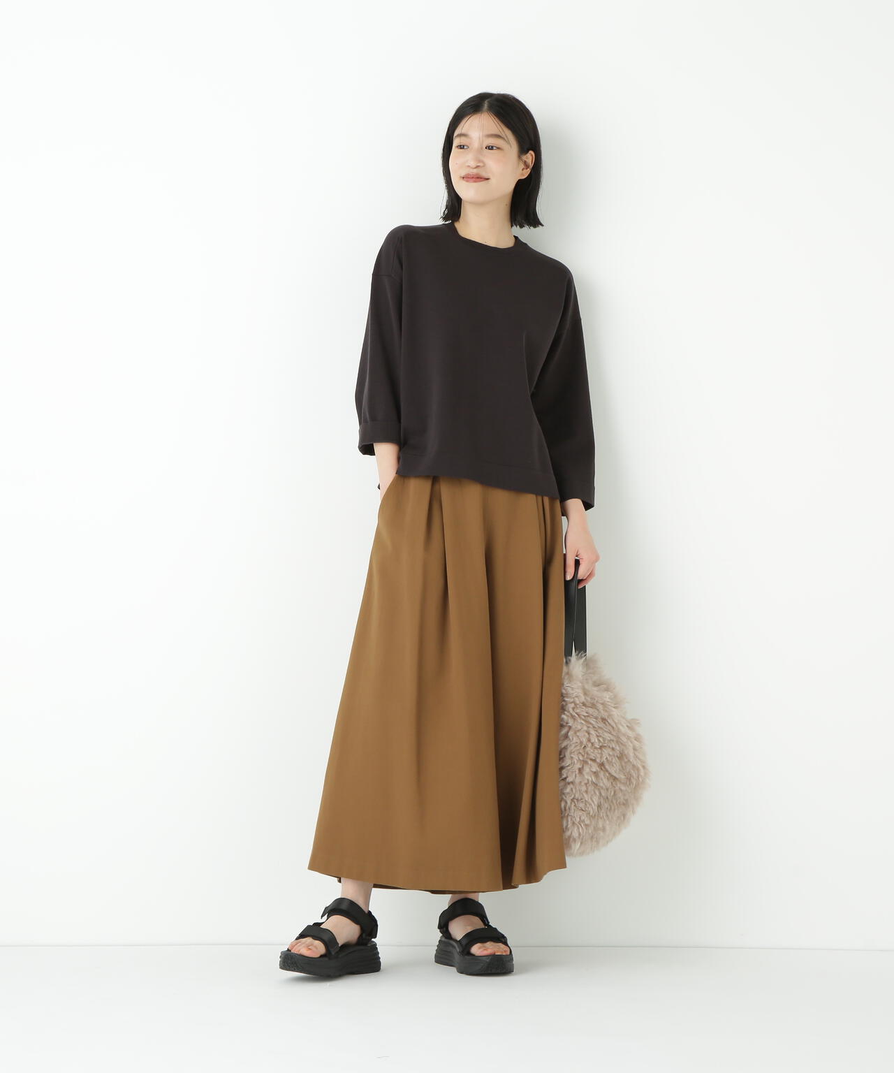 オーガニックコットン混プレーティングプルオーバー