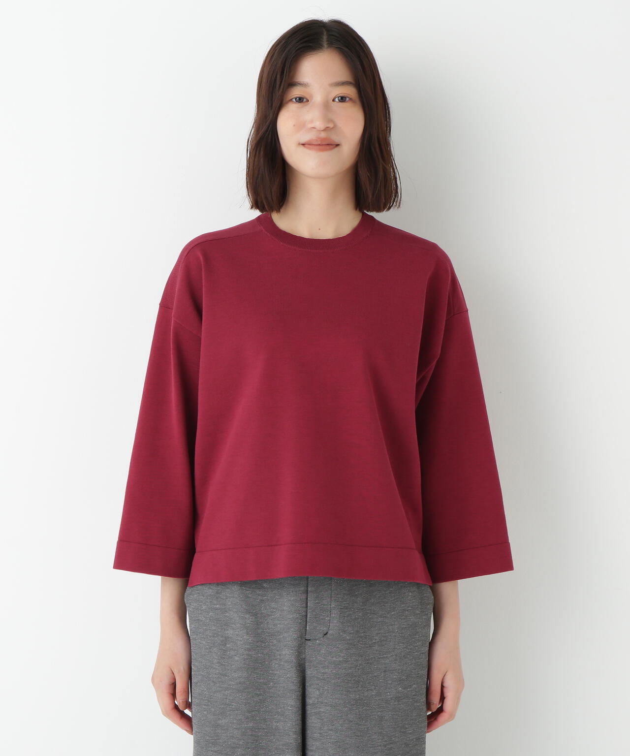 オーガニックコットン混プレーティングプルオーバー