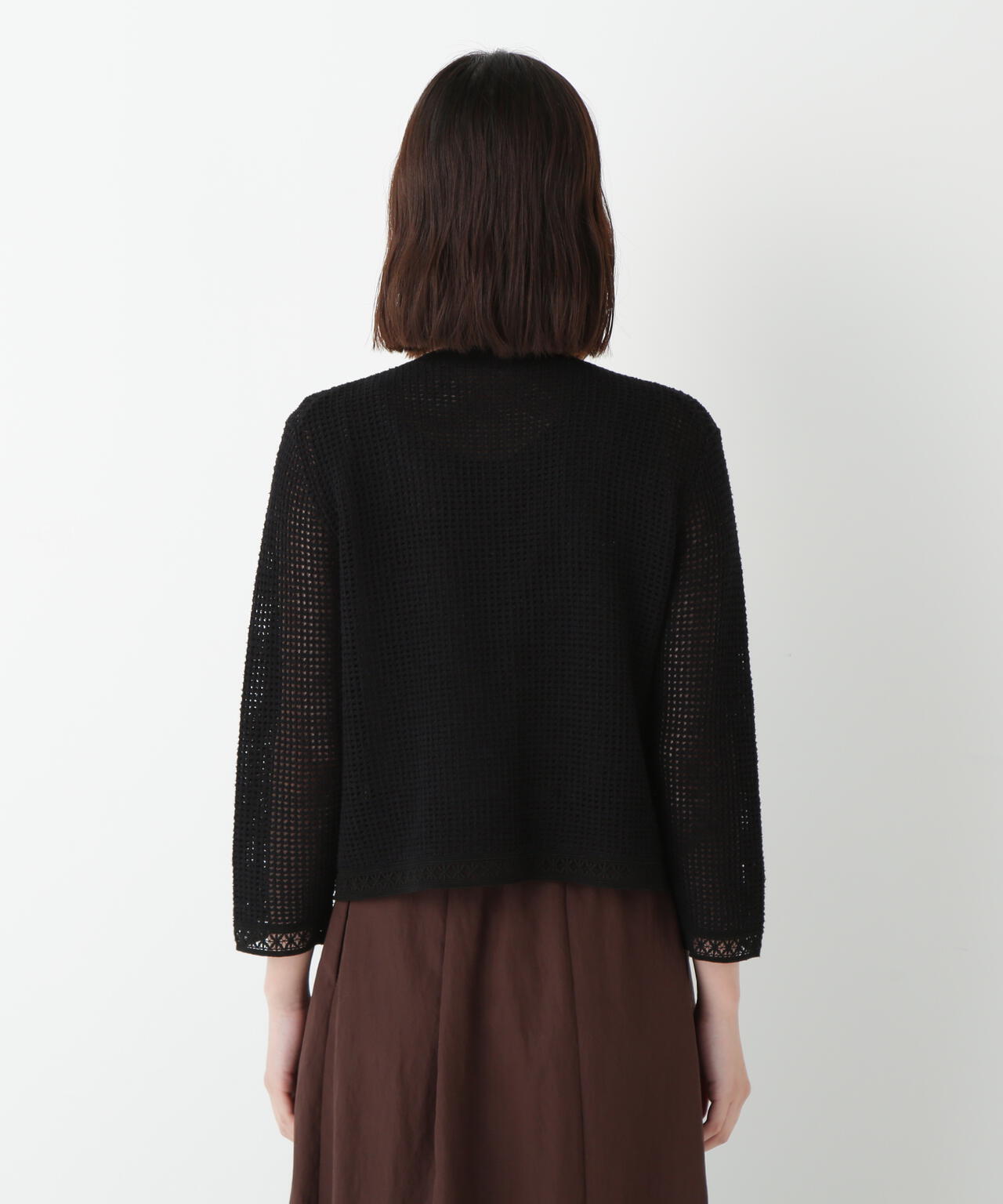 透かしブークレニットカーディガン