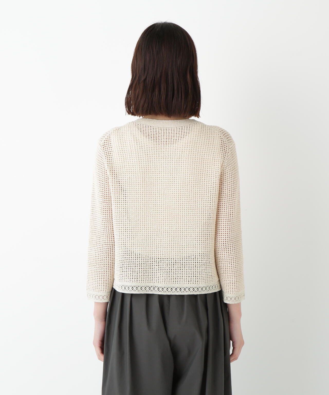 透かしブークレニットカーディガン