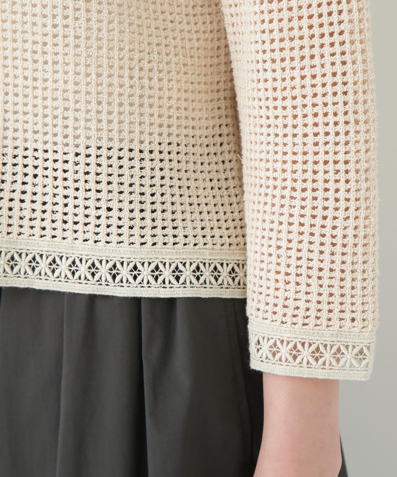 透かしブークレニットカーディガン