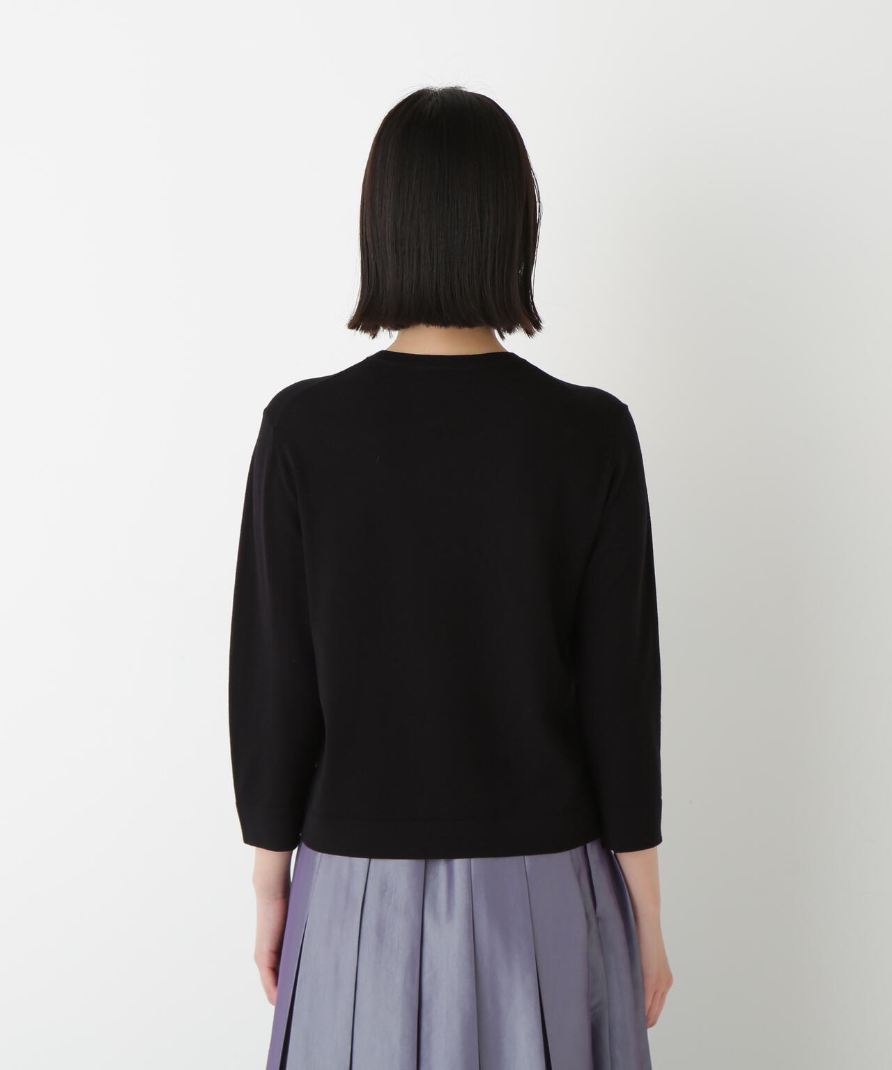 レーヨン混ハイゲージクルーネックプルオーバー