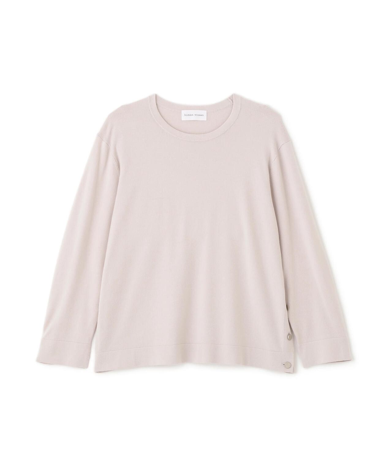 レーヨン混ハイゲージクルーネックプルオーバー