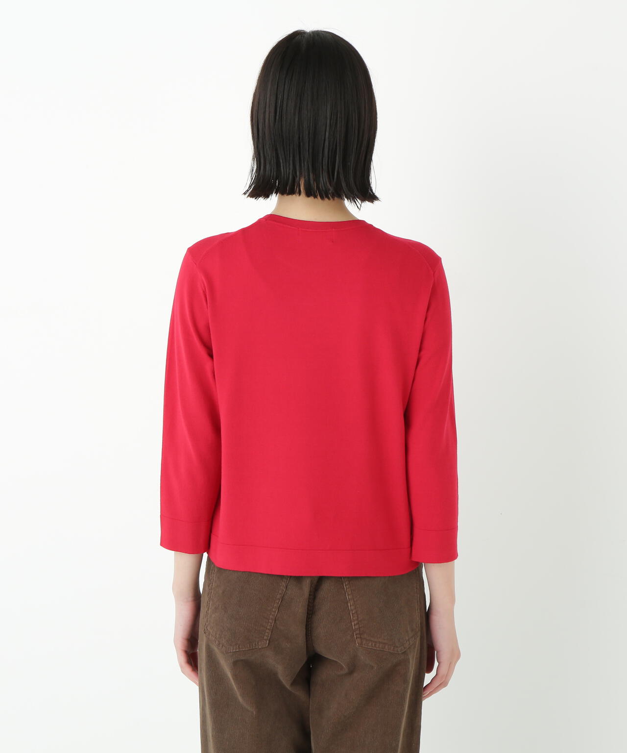 レーヨン混ハイゲージクルーネックプルオーバー