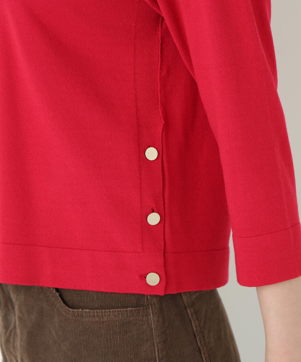 レーヨン混ハイゲージクルーネックプルオーバー