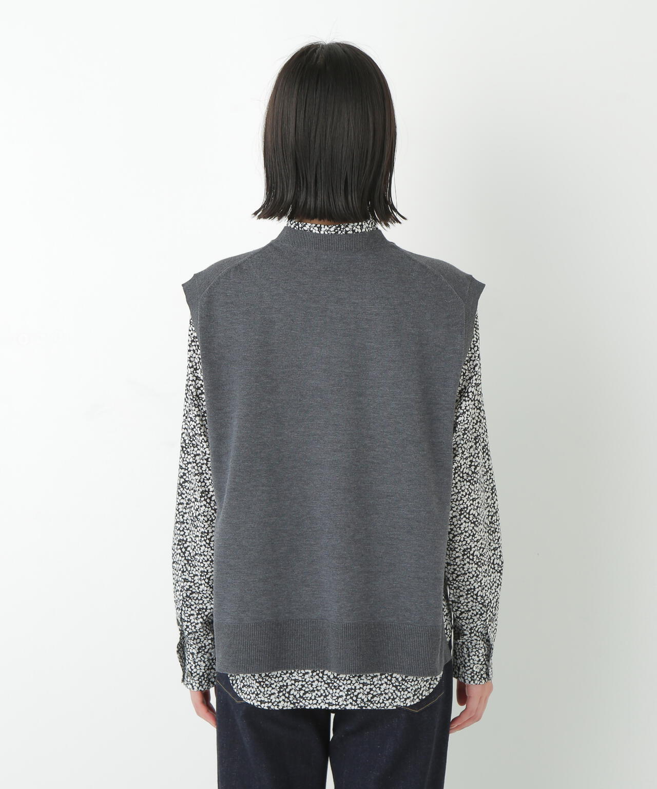 ハイゲージクルーネックニットベスト