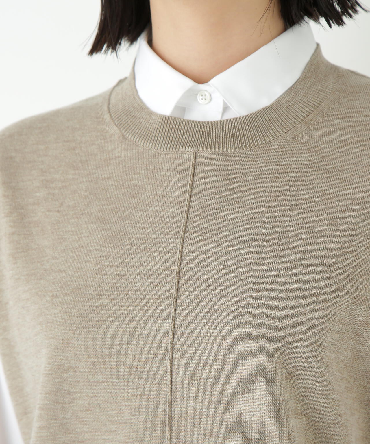 ハイゲージクルーネックニットベスト