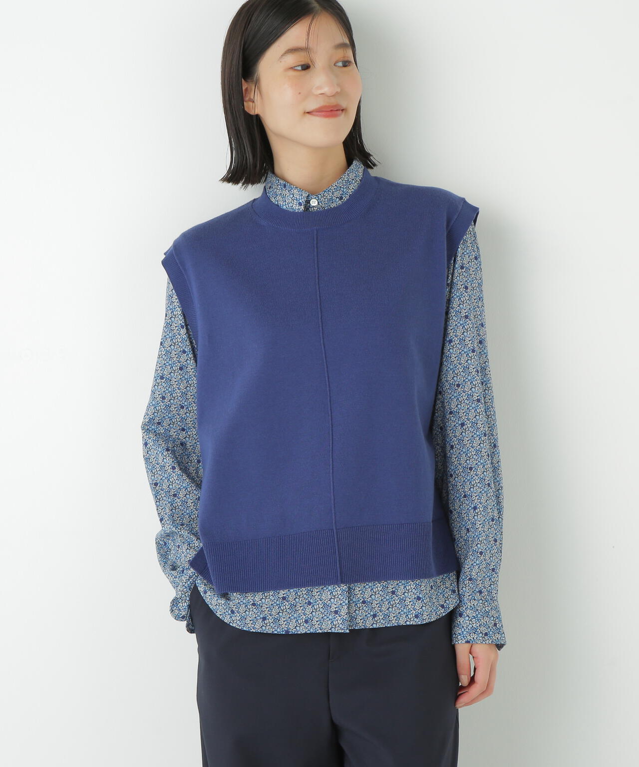 ハイゲージクルーネックニットベスト