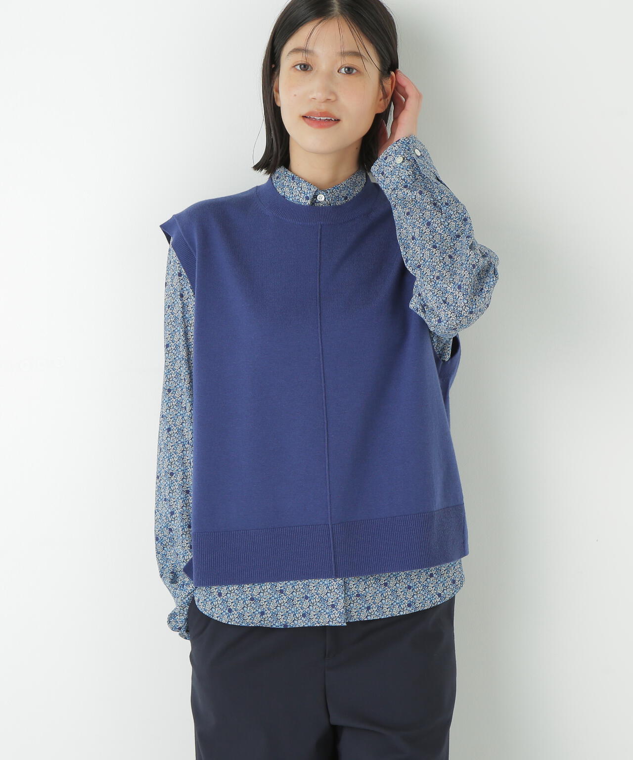 ハイゲージクルーネックニットベスト