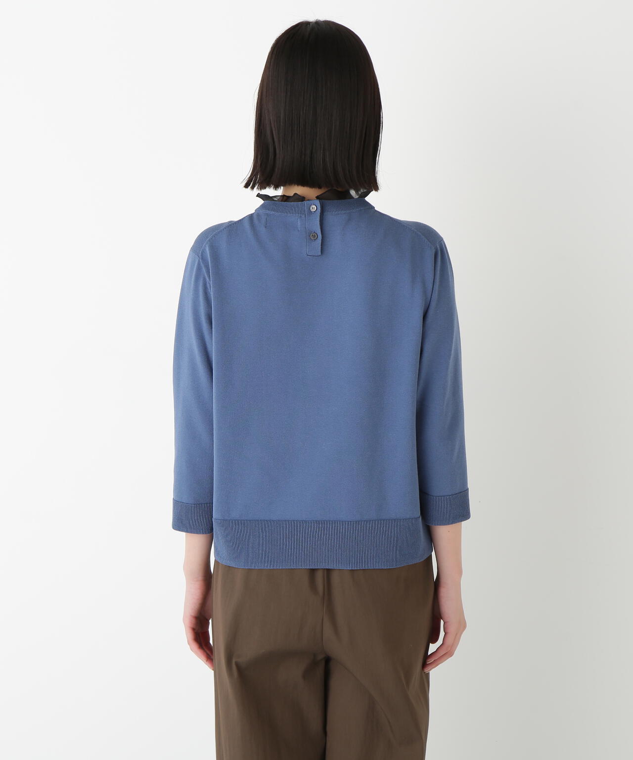 綿ポリエステル取外し衿付プルオーバー