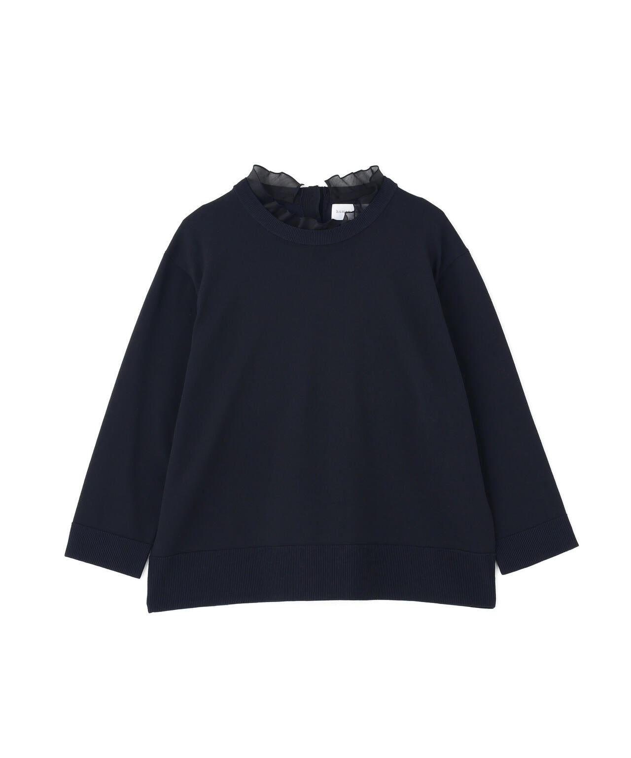 綿ポリエステル取外し衿付プルオーバー