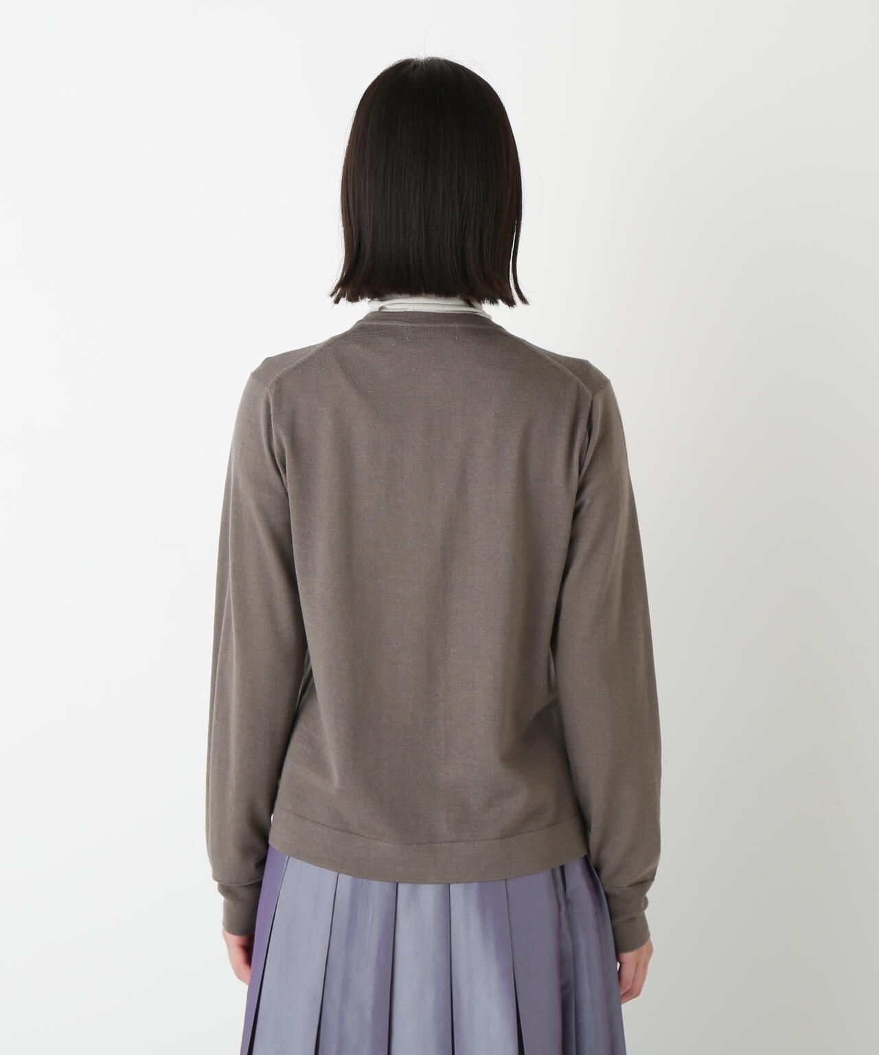 ハイツイストウールクルーネックカーディガン