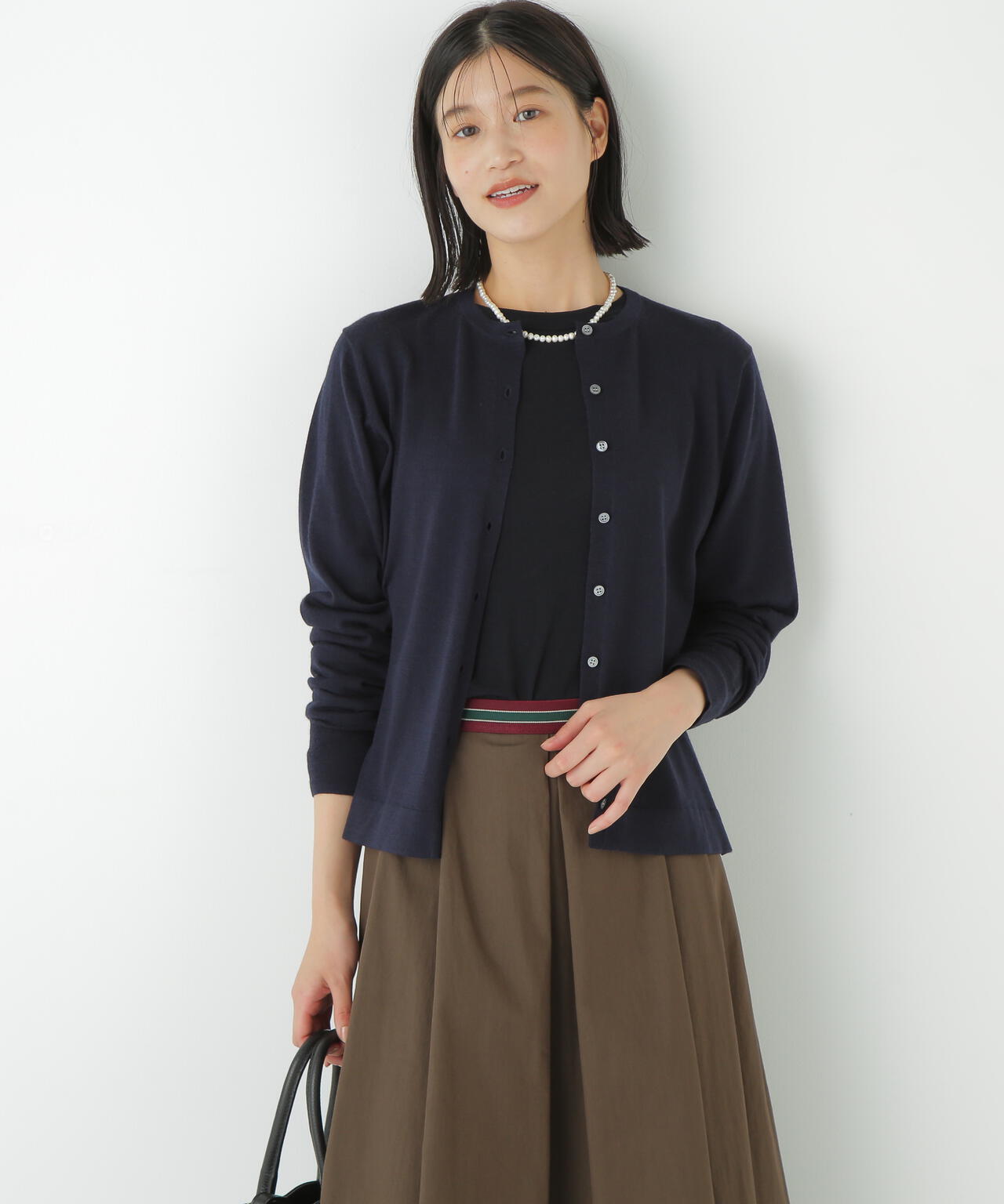 ハイツイストウールクルーネックカーディガン