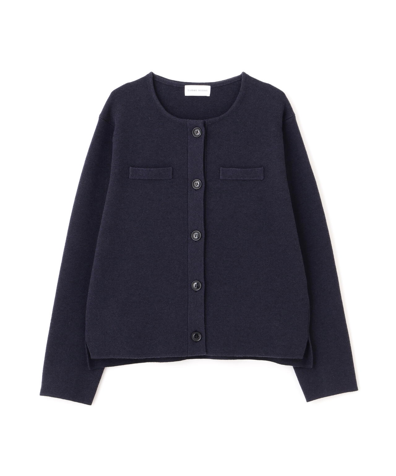 ≪洗える≫ハイゲージミラノリブクルーネックジャケット