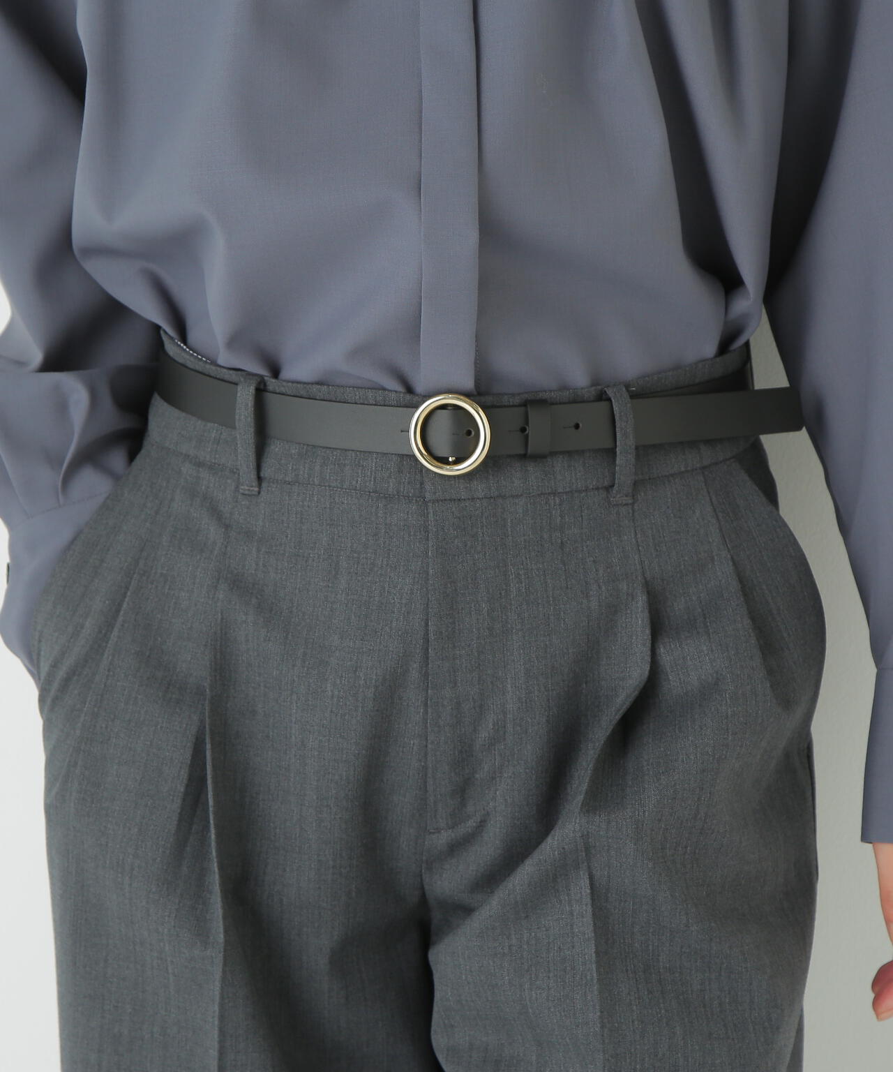 LEFIJE】サークルバックル レザーベルト | human woman