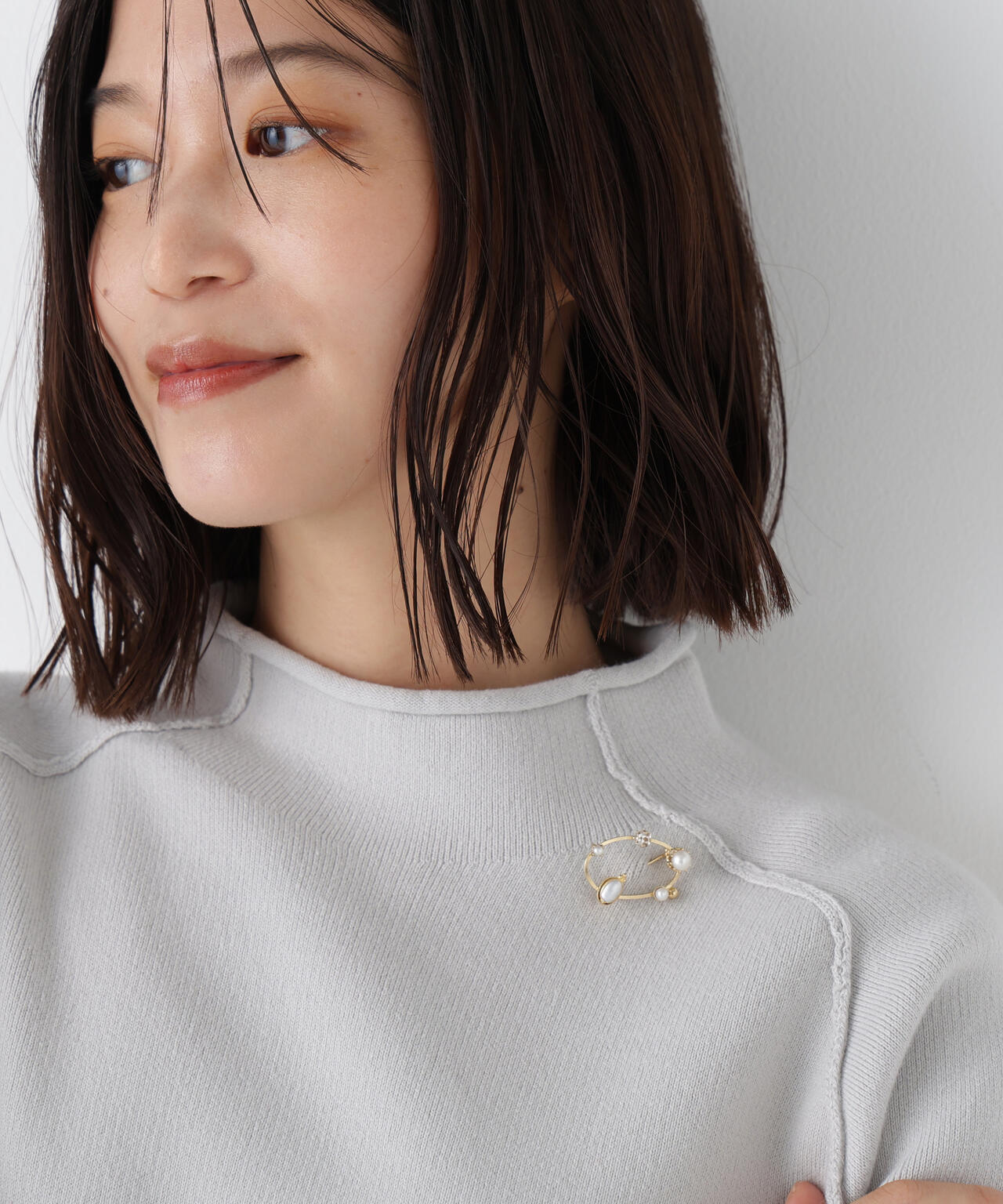 ≪Junco Parisコラボ≫オーバルパールブローチ