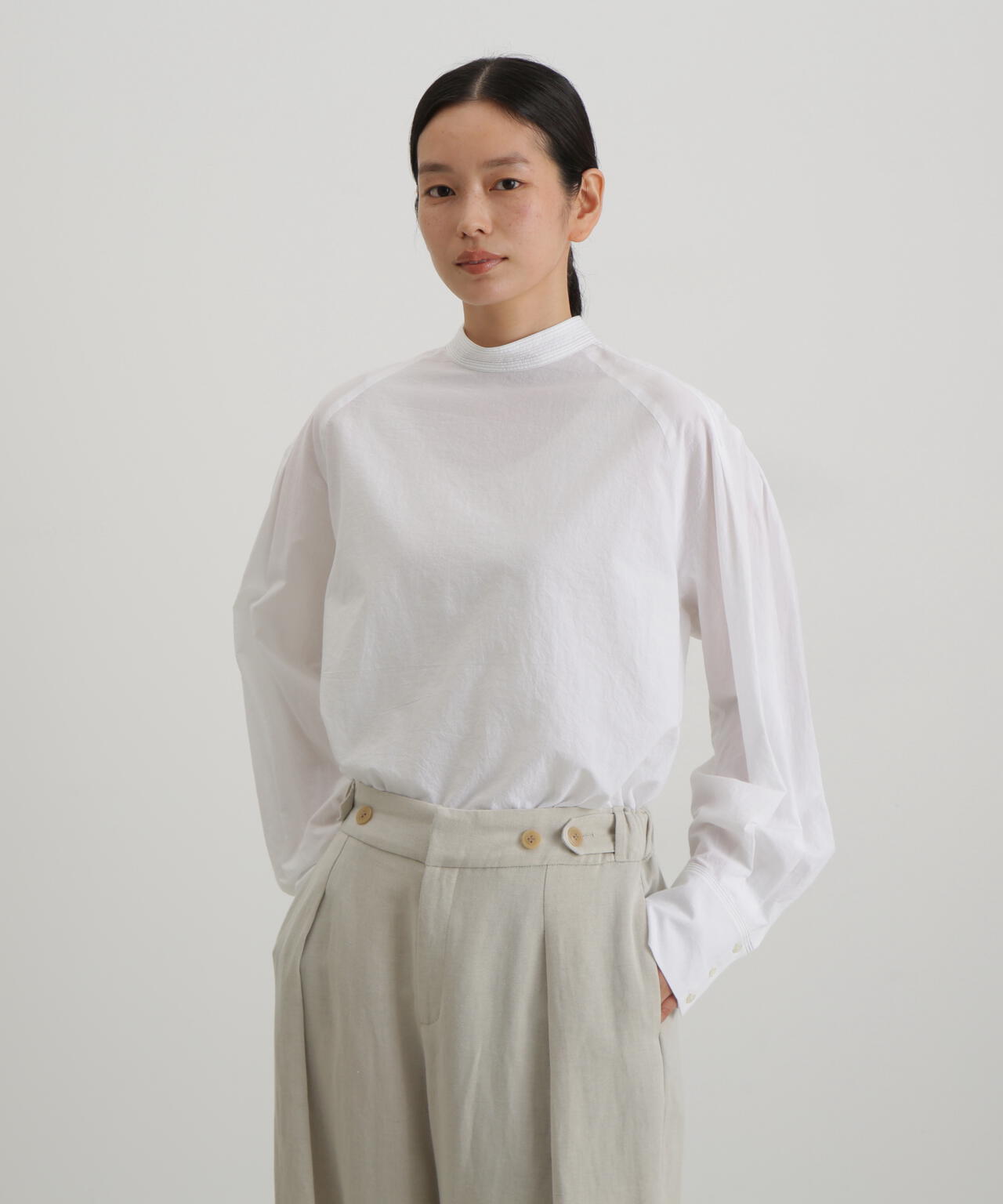 60/‐荒炊き染ラグランブラウス