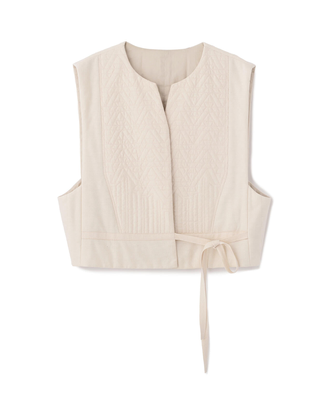 シルクネップキルティング刺しゅうベスト